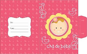 10 Convites Chá De Bebê Menina Rosa 14.49  (Nc Toys Convites)