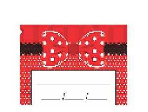 50 TAGS  LEMBRANÇINHAS LINHA LAÇO VERMELHO 27.13 (NC TOYS)