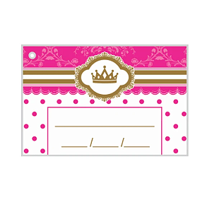50 TAGS LEMBRANÇINHAS LINHA PRINCESA ROSA 27.12 (NC TOYS)