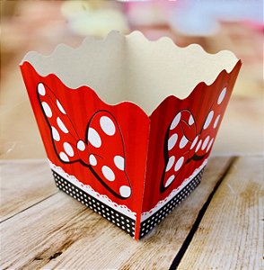 10 Cachepo 9X9X7 Cm Tema Festa  Laço Vermelho ( Tema Festa ) cachepo