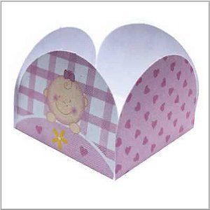 50 FORMINHAS TEMA BABY MENINA PARA DOCES 4 PÉTALAS 3,3X3,3X2,2 10.52 (NC TOYS SIMPLES)