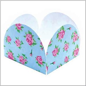 50 FORMINHAS TEMA FLORAL AZUL PARA DOCES 4 PÉTALAS 3,3X3,3X2,2 48.3 (NC TOYS SIMPLES)
