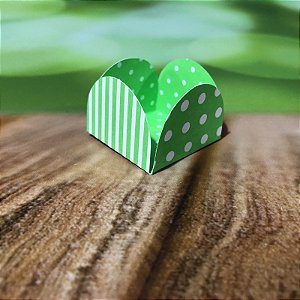 50 Forminhas Listras Poá Verde Limão/Branco Para Doces 4 Pétalas 3,3X3,3X2,2  10.37 (Nc Toys Simples)