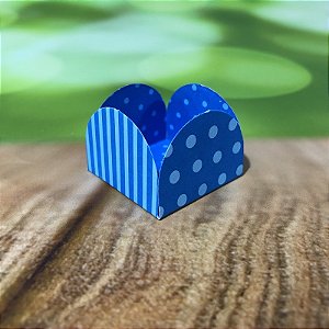 50 Forminhas Listras Poá Azul/Azul Claro Para Doces 4 Pétalas 3,3X3,3X2,2  10.36 (Nc Toys Simples)