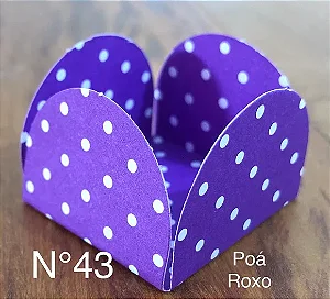 50 Forminhas Poá Roxo/Branco Para Doces 4 Pétalas 3,3X3,3X2,2 10.26 (Nc Toys Simples)