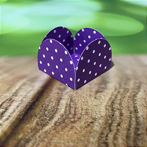 50 Forminhas Poá Roxo/Branco Para Doces 4 Pétalas 3,3X3,3X2,2  10.26 (Nc Toys Simples)