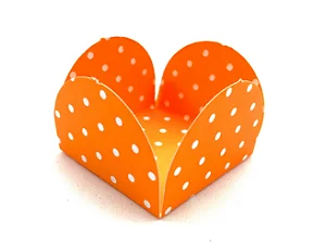 50 Forminhas Poá Laranja/Branco Para Doces 4 Pétalas 3,3X3,3X2,2 10.27 (Nc Toys Simples)