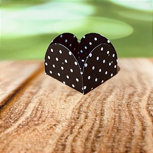 50 Forminhas Poá Preto/Branco Para Doces 4 Pétalas 3,3X3,3X2,2  10.15  (Nc Toys Simples)