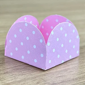 50 Forminhas Poá Rosa/Branco Para Doces 4 Pétalas 3,3X3,3X2,2 10.22 (Nc Toys Simples)