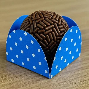 50 Forminhas Poá Azul/Branco Para Doces 4 Pétalas 3,3X3,3X2,2 10.18 (Nc Toys Simples) comprado 60