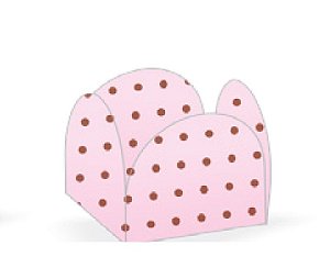 50 Forminhas Poá Rosa/Marrom Para Doces 4 Pétalas 3,3X3,3X2,2  10.23  (Nc Toys Simples)