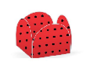 50 Forminhas Poá Vermelho/Preto Para Doces 4 Pétalas 3,3X3,3X2,2  10.64 (Nc Toys Simples)