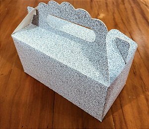 5 Caixa Maleta Lembrancinha Imitação Glitter Prata 16X13X8Cm 73.2   ( Nc Toys ) comprado 10