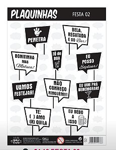 Kit 10 Plaquinhas Festa 2  P/Selfie  54.18   ( Selfie Nc Toys )