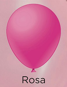 50 Balão Rosa Forte Liso Festa N°7 Pera Pic Pic IB