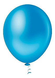 50 Balão Azul Regata Liso Festa N°7 Pera Pic Pic
