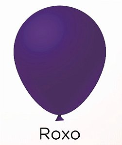 50 Balão Violeta Liso Redondo N°8  Pic Pic