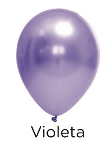 25 Balão Violeta Platinado Redondo N°9 Pic Pic
