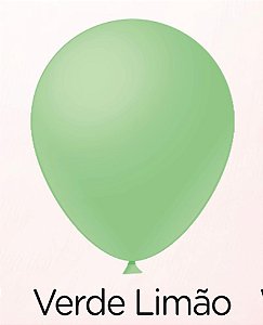 50 Balão Verde Limão Liso Redondo Nº7 (Festball)
