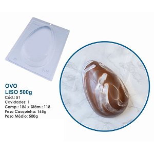 Forma Bwb Ovo De Páscoa 500 Gramas Liso 3 Partes C/ Silicone Cod-51 (Bwb Especial)  (BWB PASCOA)