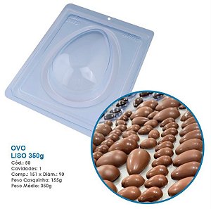 Forma Bwb Ovo De Páscoa 350 Gramas Liso 3 Partes C/ Silicone Cod-50 (Bwb Especial)  (BWB PASCOA)
