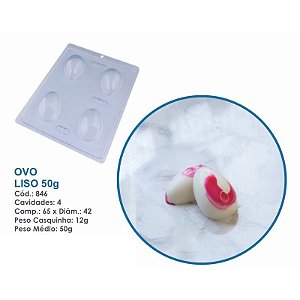 Forma Bwb Ovo De Páscoa Liso 50 G 3 Partes C/ Silicone Cod-10467  (Bwb Especial) NOVA 10467  (BWB PASCOA)