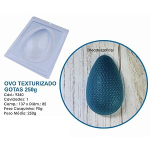Forma Bwb Ovo Páscoa Texturizado Gotas 250 G 3 Partes C/ Silicone Cod- 9340(Bwb Especial)  (BWB PASCOA)