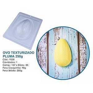 Forma Bwb Ovo Páscoa Texturizado Pluma 250 G 3 Partes C/ Silicone Cod-9335 (Bwb Especial)  (BWB PASCOA)