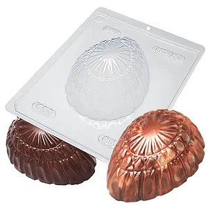 Forma Bwb Ovo Detalhado 400 G 3 Partes C/ Silicone Cod-805 (Bwb Especial)  (BWB PASCOA)
