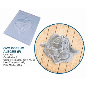 Forma Bwb Coelho Alegre Frente 3 Partes C/ Silicone 250G Cod-830 (Bwb Especial)  (BWB PASCOA)