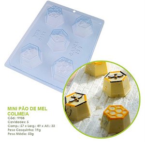 Forma Bwb Essencial Mini Pão De Mel Colméia 3 Partes C/ Silicone 50G Cod-9988 (Bwb Especial)