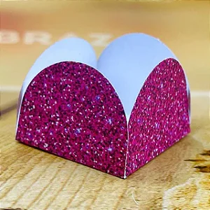 50 Forminhas Para Doces Imitação Glitter Pink 4 Pétalas 10.85 (Nc Toys Simples)