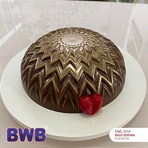 Forma Bwb Sp Bolo Textura Chevron Silicone 3 Partes Profissional Cod-3654  (Sp Especial)