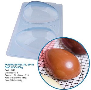 Forma Bwb Sp 51 Ovo De Páscoa 500 G Silicone 3 Partes Profissional Cod-3619  (Sp Especial)