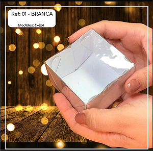 10 Caixa  6X6X4 P/ Doces Quadrada Branca  (Yin) P0059