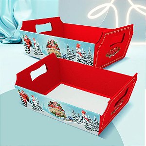 10 Cesta De Natal Hohoho 23X16,5X7 Cm (Natal Jango)