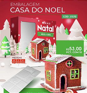10 Embalagem Casa Casinha Do Papai Neol 22,8X19X10 Cm (Natal Jango)
