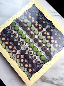 5 Caixas Para 100  Doces C/ Visor Retangular Transporte Doces Brigadeiros Cód. 3921 (Natal Ideia)
