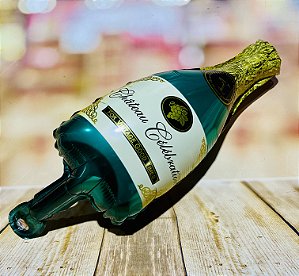 Balão Gnr Metalizado Garrafa De Champangne Verde