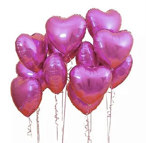 Balão Metalizado Coração Pink 45 Cm Festa  (Ex)