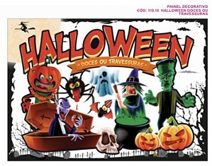 Painel Decorativo  Halloween Doces Ou Travessuras 68X47.5 Cm 110.10  (Nc Toys Painel)