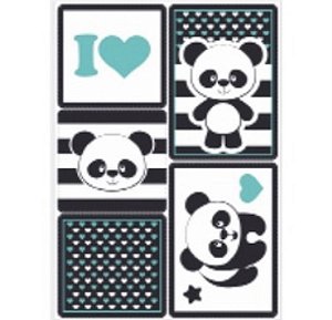 Painel Decorativo Panda C/05 Pçs  69.7 ( Nc Toys ) Painel