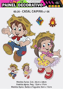 Painel Decorativo Festa Junina Casal Caipira C/06 Pçs   60.20 ( Nc Toys Painel) FESTA JUNINA 2025