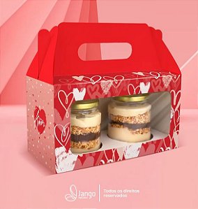10 Caixa Para 2 Vidros Ou 2 Cupcake Com Alça Amor (Jango) 1941