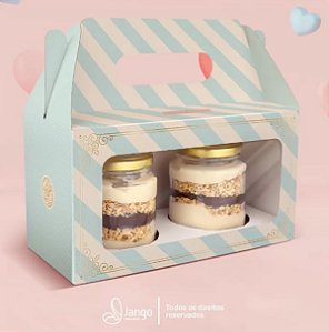 10 Caixa Para 2 Vidros Ou 2 Cupcake Com Alça  Afeto (Jango) 1926