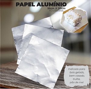 100 Folhas Alumínio Prata 18x20 Cm P/ Bolo Gelado (Capel)