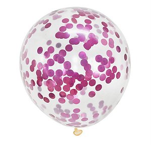 Confete  Para Balão Metalizado Pink 10 Gramas Bublle  10 Mm  (Ex)