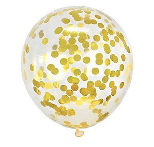 Confete  Para Balão Metalizado Dourado 10 Gramas Bublle  10 Mm  (Ex)