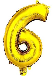 Balão Número 6 ou 9 Gigante 80 cm Dourado Ouro Laminado (RT)