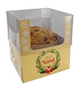 10 Caixa P/Panetone Encanto  Visor Natal 3859 (Natal Ideia)